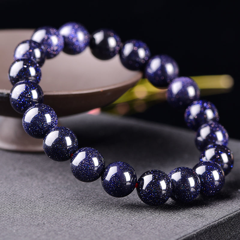 10mm Natural Material Energy Stones Blue Aventurine Bracelets Round Beads Bangle For Pink Women Crystal Quartz Jewelry Love Gift