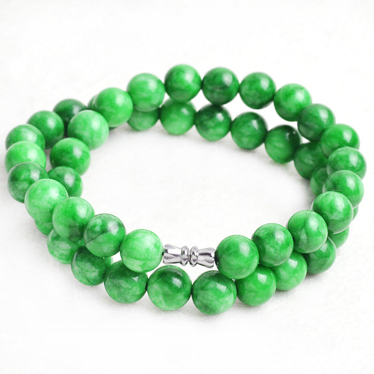 10mm Natural cold jade stone beaded necklace jewelry , fine gemstone beads necklace jewelry for women and man with certificatio