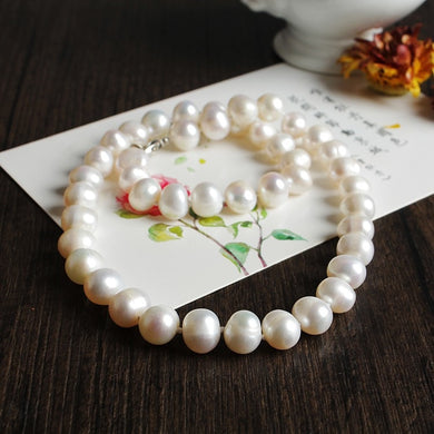 10mm Pearl Necklace Pearl Real Cultured Long Fashion for Nice Lady Female Gift