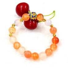 Carica l'immagine nel visualizzatore di Gallery, Bracciale con perline dorate di sabbia e agata rossa brasiliana naturale pura da 10 mm. Bracciale con coppia di perline di agata nera rossa. Bracciale uomo donna fortunato 