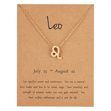 Load image into Gallery viewer, 12 Constellation Pendant Gold Necklace Jewelry Choker Necklace Zodiac Sign Charm Necklace Birthday Gift Wish Card for Women Girl