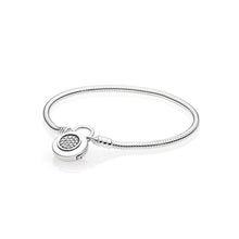Load image into Gallery viewer, 12 Style 925 Sterling Silver Basic Snake Chain Bracelets For Women Crystal Clasp Clip Fit Charms Beads &amp; Pendants For Women