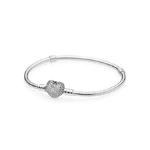 Load image into Gallery viewer, 12 Style 925 Sterling Silver Basic Snake Chain Bracelets For Women Crystal Clasp Clip Fit Charms Beads &amp; Pendants For Women
