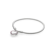 Load image into Gallery viewer, 12 Style 925 Sterling Silver Basic Snake Chain Bracelets For Women Crystal Clasp Clip Fit Charms Beads &amp; Pendants For Women