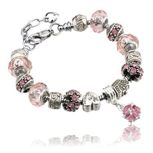 Load image into Gallery viewer, 13 Patterns Crystal Charm Bracelets&amp;Bangles for Women With Murano Glass Beads Bracelet Femme Love DIY Beads Bracelet Jewelry