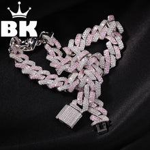 Carica l&#39;immagine nel visualizzatore di Gallery, 13mm 2Row Zircon Miami Cuban Link Necklace Accept custom color Luxury Copper Micro Paved CZ Cuban Chain 16/18/20/22/24inch