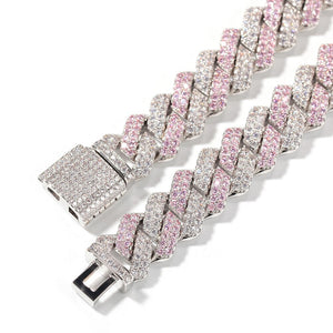 13mm 2Row Zircon Miami Cuban Link Necklace Accept custom color Luxury Copper Micro Paved CZ Cuban Chain 16/18/20/22/24inch