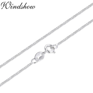 14-32 Slim Thin Pure 925 Sterling Silver Side Curb Chain Choker Necklaces For Women Girl Jewelry kolye collier ketting