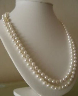 14k/20 Gold AAA 6-7mm White Akoya Cultured Pearl Necklace 50