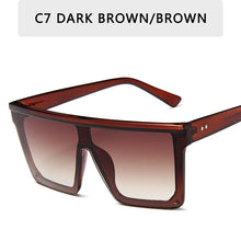 Load image into Gallery viewer, 15 colors Flat Top Sunglasses Men Women Brand Designer Square Shades Gradient Sun Glasses Men Cool One Piece UV400 Mirror