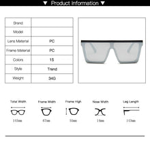 Load image into Gallery viewer, 15 colors Flat Top Sunglasses Men Women Brand Designer Square Shades Gradient Sun Glasses Men Cool One Piece UV400 Mirror