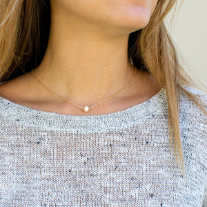 Visunion 316L Stainless Steel Necklace Exquisite Pearl Simple Rose Gold Color Link Chain Necklace Temperament Jewelry New Gift