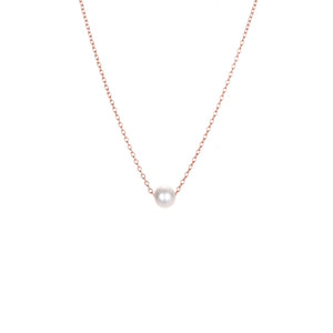 Visunion 316L Stainless Steel Necklace Exquisite Pearl Simple Rose Gold Color Link Chain Necklace Temperament Jewelry New Gift