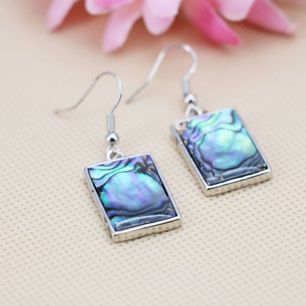 15x21mm Accessories Series Rectangle stripe Natural Abalone seashells sea shells earrings dangler eardrop jewelry making Design
