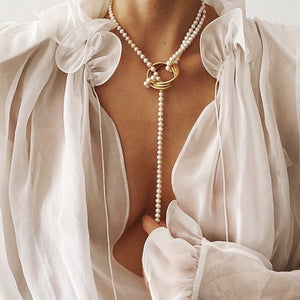 2020 Elegant Flower Pearl Choker Necklaces For Women Gold Coin Bow Knot Pendant Necklace Long Chain Jewelry Party Gifts