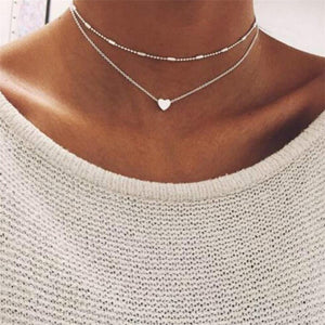 BOHO Bohemian Gold Necklaces For Women Coin Heart Flower Star Choker Pendant Necklace 2020 Ethnic Female Jewelry Gift