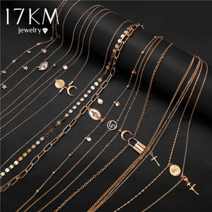 BOHO Bohemian Gold Necklaces For Women Coin Heart Flower Star Choker Pendant Necklace 2020 Ethnic Female Jewelry Gift