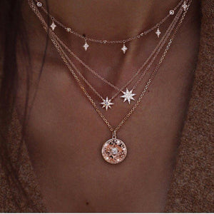 BOHO Bohemian Gold Necklaces For Women Coin Heart Flower Star Choker Pendant Necklace 2020 Ethnic Female Jewelry Gift