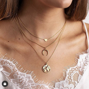 BOHO Bohemian Gold Necklaces For Women Coin Heart Flower Star Choker Pendant Necklace 2020 Ethnic Female Jewelry Gift