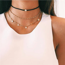 Load image into Gallery viewer, BOHO Bohemian Gold Necklaces For Women Coin Heart Flower Star Choker Pendant Necklace 2020 Ethnic Female Jewelry Gift