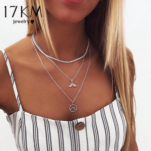 BOHO Bohemian Gold Necklaces For Women Coin Heart Flower Star Choker Pendant Necklace 2020 Ethnic Female Jewelry Gift