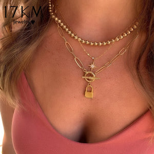 Bohemian Gold Necklaces For Women Multilayer Fashion Pearl Pendants Necklace Portrait Chokers 2020 Trendy New Jewelry Gift