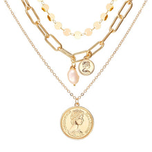 Carica l&#39;immagine nel visualizzatore di Gallery, Bohemian Gold Necklaces For Women Multilayer Fashion Pearl Pendants Necklace Portrait Chokers 2020 Trendy New Jewelry Gift