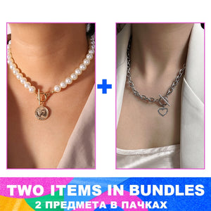 Bohemian Gold Necklaces For Women Multilayer Fashion Pearl Pendants Necklace Portrait Chokers 2020 Trendy New Jewelry Gift