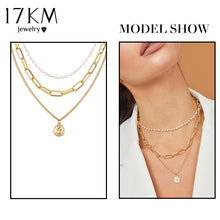 Carica l&#39;immagine nel visualizzatore di Gallery, Bohemian Gold Necklaces For Women Multilayer Fashion Pearl Pendants Necklace Portrait Chokers 2020 Trendy New Jewelry Gift