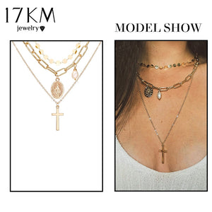 Bohemian Gold Necklaces For Women Multilayer Fashion Pearl Pendants Necklace Portrait Chokers 2020 Trendy New Jewelry Gift