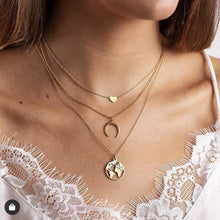 Load image into Gallery viewer, Fashion Gold Moon Star Coin Necklace For Women Bijoux Heart Choker Long Pendants Necklaces 2020 Geometric Vintage Jewelry