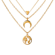 Carica l&#39;immagine nel visualizzatore di Gallery, 17KM Fashion Multi Layer Lock Portrait Pendants Necklaces For Women Gold Metal Key Heart Necklace New Design Jewelry Gift