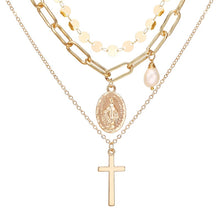 Carica l&#39;immagine nel visualizzatore di Gallery, 17KM Fashion Multi Layer Lock Portrait Pendants Necklaces For Women Gold Metal Key Heart Necklace New Design Jewelry Gift