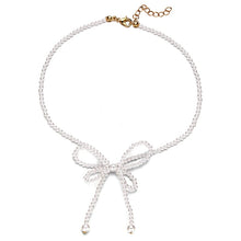 Load image into Gallery viewer, Flower Pearl Necklaces For Women Party Bow Knot Pendant Necklace Fashion Choker Elegant Flower Jewelry Gifts 2020