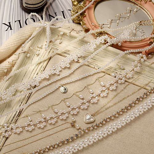 Flower Pearl Necklaces For Women Party Bow Knot Pendant Necklace Fashion Choker Elegant Flower Jewelry Gifts 2020