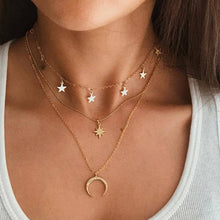 Load image into Gallery viewer, 17KM Multilayer Crystal Moon Necklaces &amp; Pendants For Women Vintage Charm Gold Choker Necklace 2020 Bohemian Jewelry Wholesale