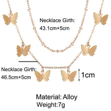 Load image into Gallery viewer, New Butterfly Pendant Necklaces For Women Fashion Moon Charm Gold Multilayer Choker Necklace 2020 Bohemian Jewelry