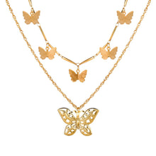 Load image into Gallery viewer, New Butterfly Pendant Necklaces For Women Fashion Moon Charm Gold Multilayer Choker Necklace 2020 Bohemian Jewelry