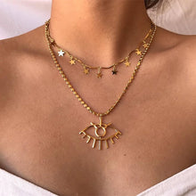 Carica l&#39;immagine nel visualizzatore di Gallery, New Multilayer Cross Gold Pendant Necklaces For Women Punk Letter Choker Necklace 2020 Fashion Words Jewelry Party Gift