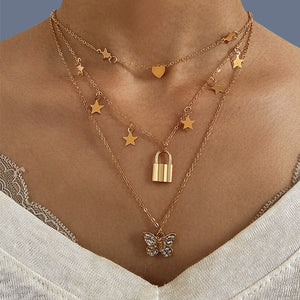 New Multilayer Cross Gold Pendant Necklaces For Women Punk Letter Choker Necklace 2020 Fashion Words Jewelry Party Gift