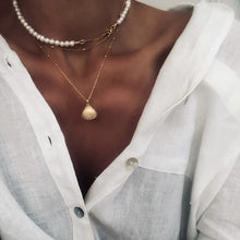 Load image into Gallery viewer, Vintage Pearl Necklaces For Women Fashion Multi-layer Shell Knot Pearl Chain Necklace 2020 NEW Coin Cross Choker Jewelry