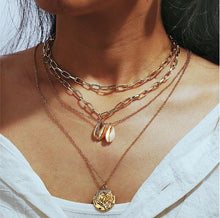 Load image into Gallery viewer, Vintage Pearl Necklaces For Women Fashion Multi-layer Shell Knot Pearl Chain Necklace 2020 NEW Coin Cross Choker Jewelry