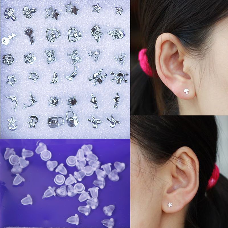 18 Pairs Mix Silver Sterling Plated Plastic Earrings Simple Designs Bohemia Animal Earrings Stud Earrings Set For Women #59199