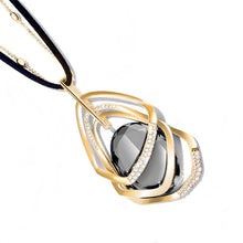 Load image into Gallery viewer, Long geometric Statement Golden bead+Leather chain punk Fashion big Crystal Necklaces &amp; Pendants for Women Jewelry 2018