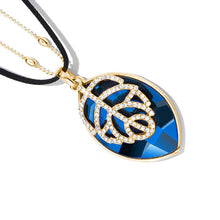 Load image into Gallery viewer, Long geometric Statement Golden bead+Leather chain punk Fashion big Crystal Necklaces &amp; Pendants for Women Jewelry 2018