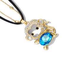 Load image into Gallery viewer, Long geometric Statement Golden bead+Leather chain punk Fashion big Crystal Necklaces &amp; Pendants for Women Jewelry 2018