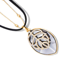 Load image into Gallery viewer, Long geometric Statement Golden bead+Leather chain punk Fashion big Crystal Necklaces &amp; Pendants for Women Jewelry 2018