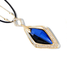 Load image into Gallery viewer, Long geometric Statement Golden bead+Leather chain punk Fashion big Crystal Necklaces &amp; Pendants for Women Jewelry 2018
