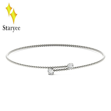 18K 750 White Gold Moissanite Pendant Round Cut Lab Grown Moissanite Diamond Chain Pendant Necklace For Women in Fine Jewelry