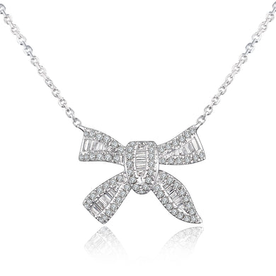 18K Gold Diamond Pendant Female White Gold Diamond Necklace Custom Rose golden Pendant Set Chain